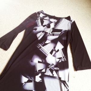 Patterned body con dress